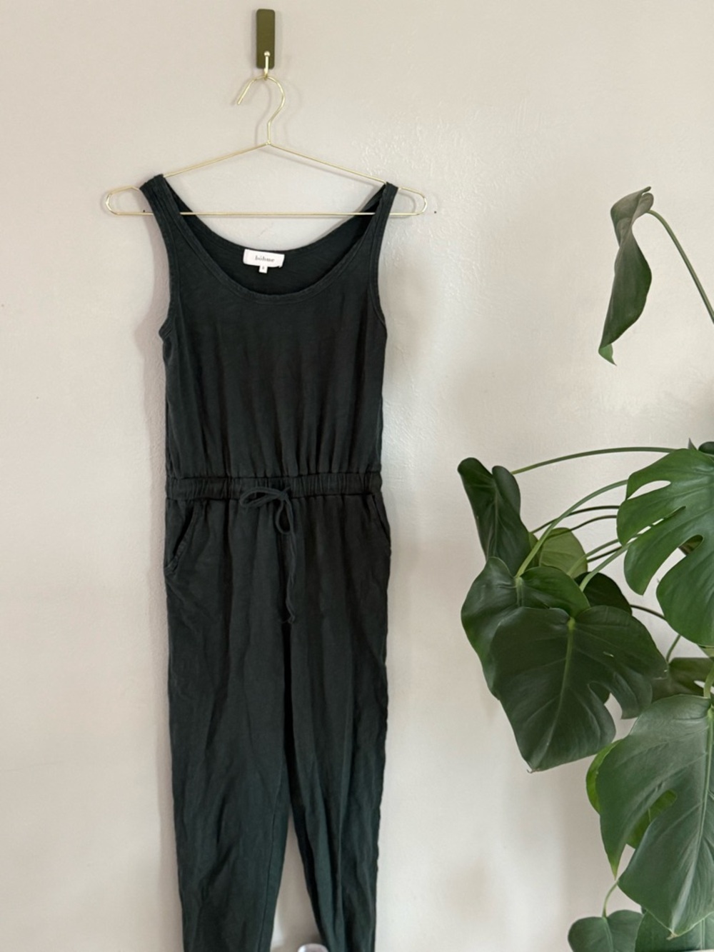 bohme Black Sleeveless Drawstring Jumpsuit